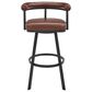 Blue River Magnolia 26" Swivel Counter Stool in Black Metal with Brown Faux Leather, , large