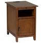 Linon Home Decor Birkdale Accent Table with USB Port in Hazelnut, , large