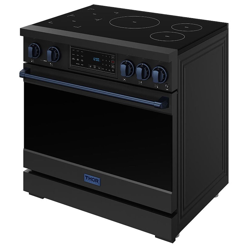Thor Kitchen Gordon Ramsay 6 Cu. Ft. Professional Induction Range with Blue Handle Kit in Black, , large