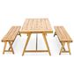 Hearth and Haven 3-Piece Outdoor Picnic Table Set in Teak, , large
