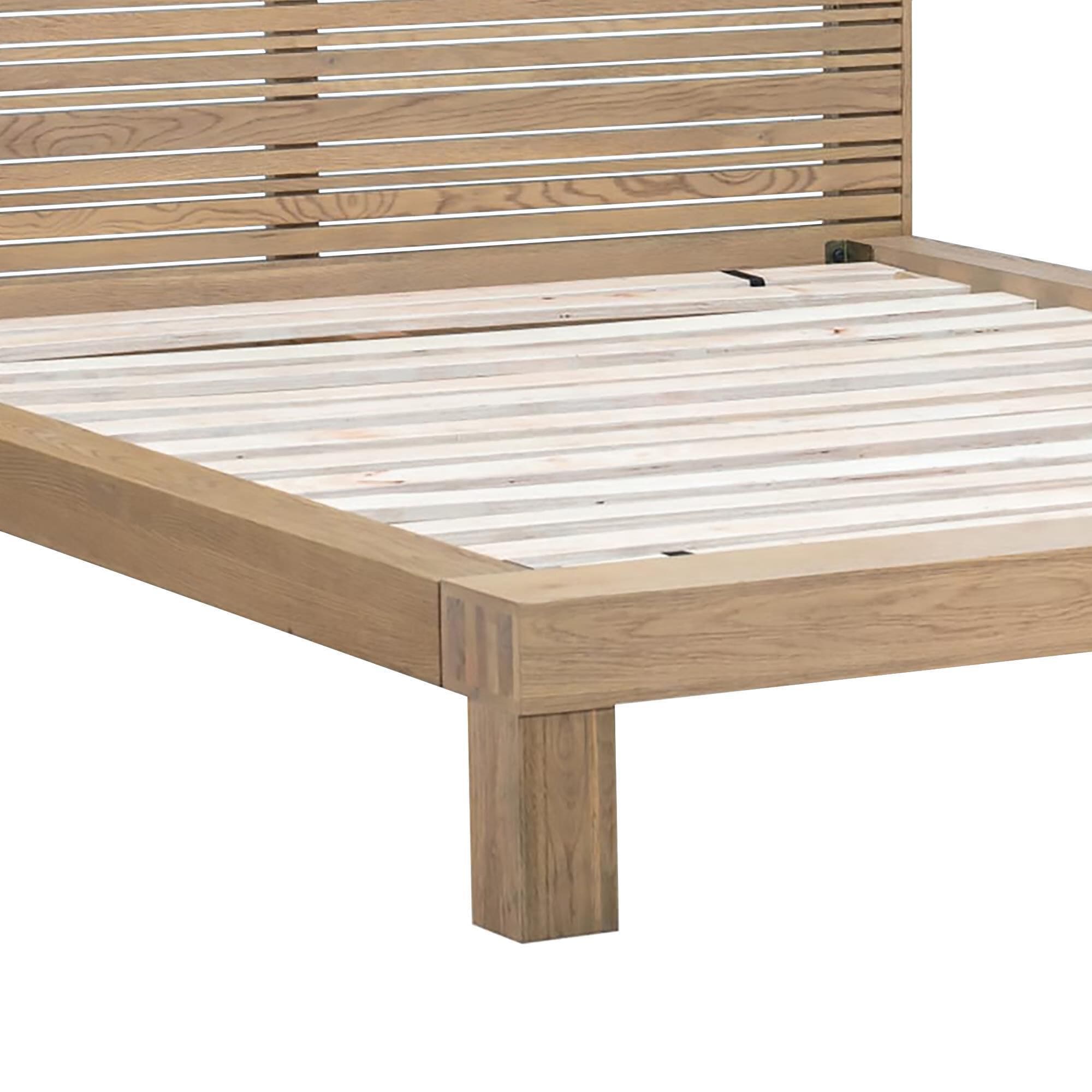 Blonde wood platform shop bed