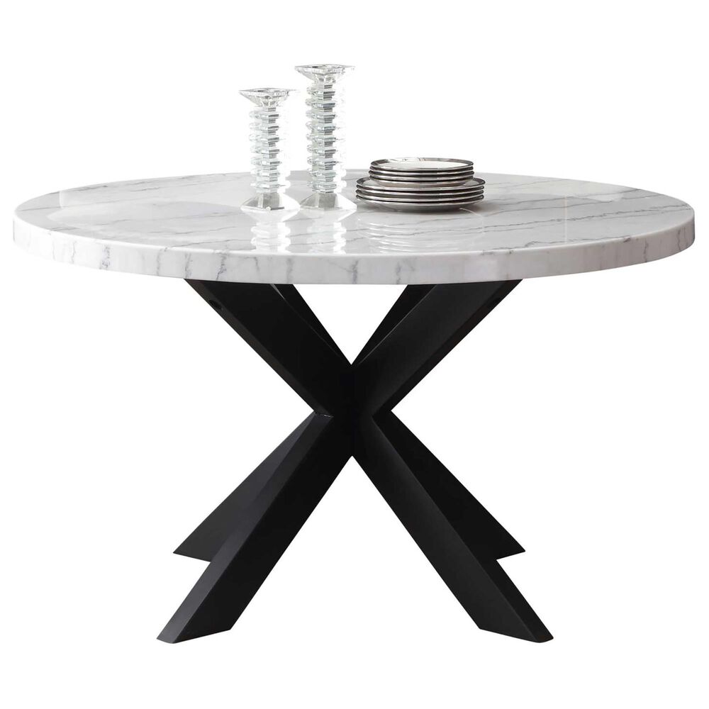 Steve Silver Xena Dining Table in White and Ebony - Table Only, , large
