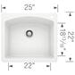 Blanco Diamond 25" Single Bowl Dual Mount Kitchen Sink in White, , large