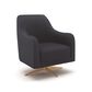 37B Vienna Swivel Arm Chair in Petrol Blue Polyester, , large