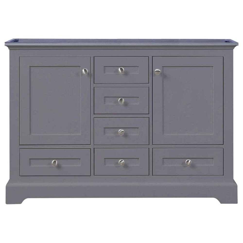 Lexora Home Dukes 48&quot; Double Bathroom Vanity in Dark Grey with 2 cm White Cultured Marble Top and Rectangular Sinks, , large