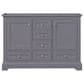 Lexora Home Dukes 48" Double Bathroom Vanity in Dark Grey with 2 cm White Cultured Marble Top and Rectangular Sinks, , large
