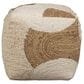 Blue Sun Designs Emmeline Pouf Ottoman in Natural and Ivory, , large