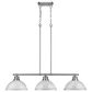 Golden Lighting Duncan 3-Light Pendant with White Shade in Pewter, , large