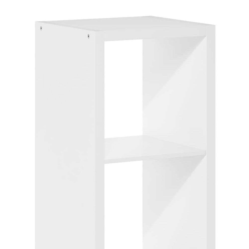 HOMLUX 3-Cube Reversible Open Back Bookshelf in White, , large