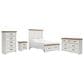 Ashley Savonport Full Storage Bed with Dresser Chest and Nightstand in White and Brown, , large