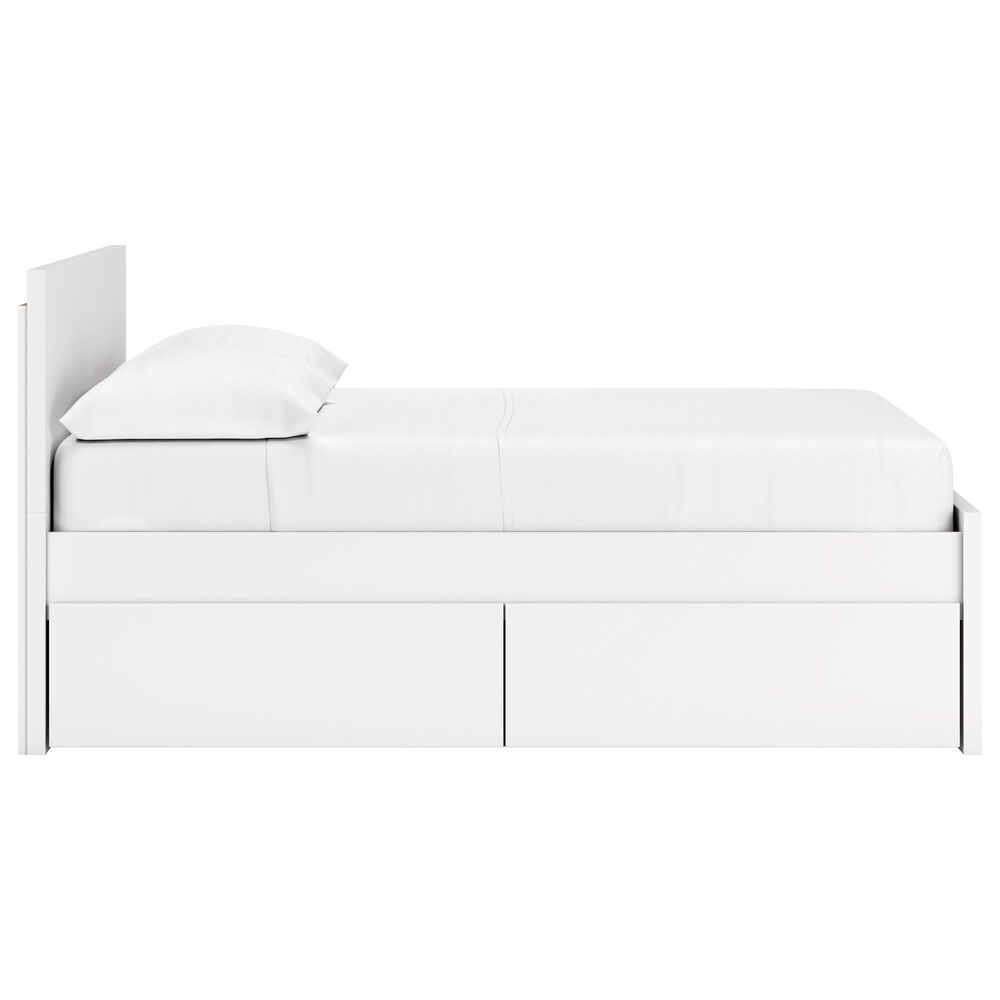 Ashley Onita Full Panel Platform Bed with 2 Side Storage in White, , large