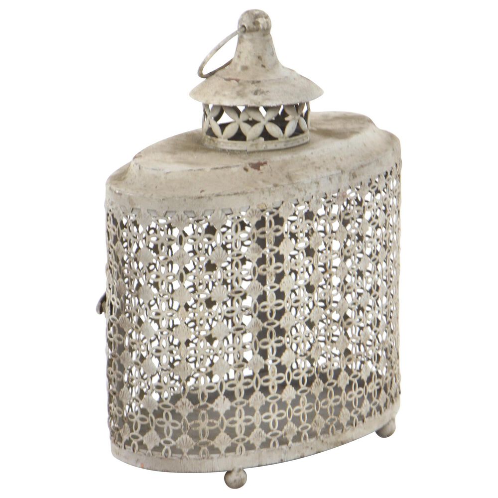 Maple and Jade Rustic Metal Lantern in Beige &#40;Set of 2&#41;, , large