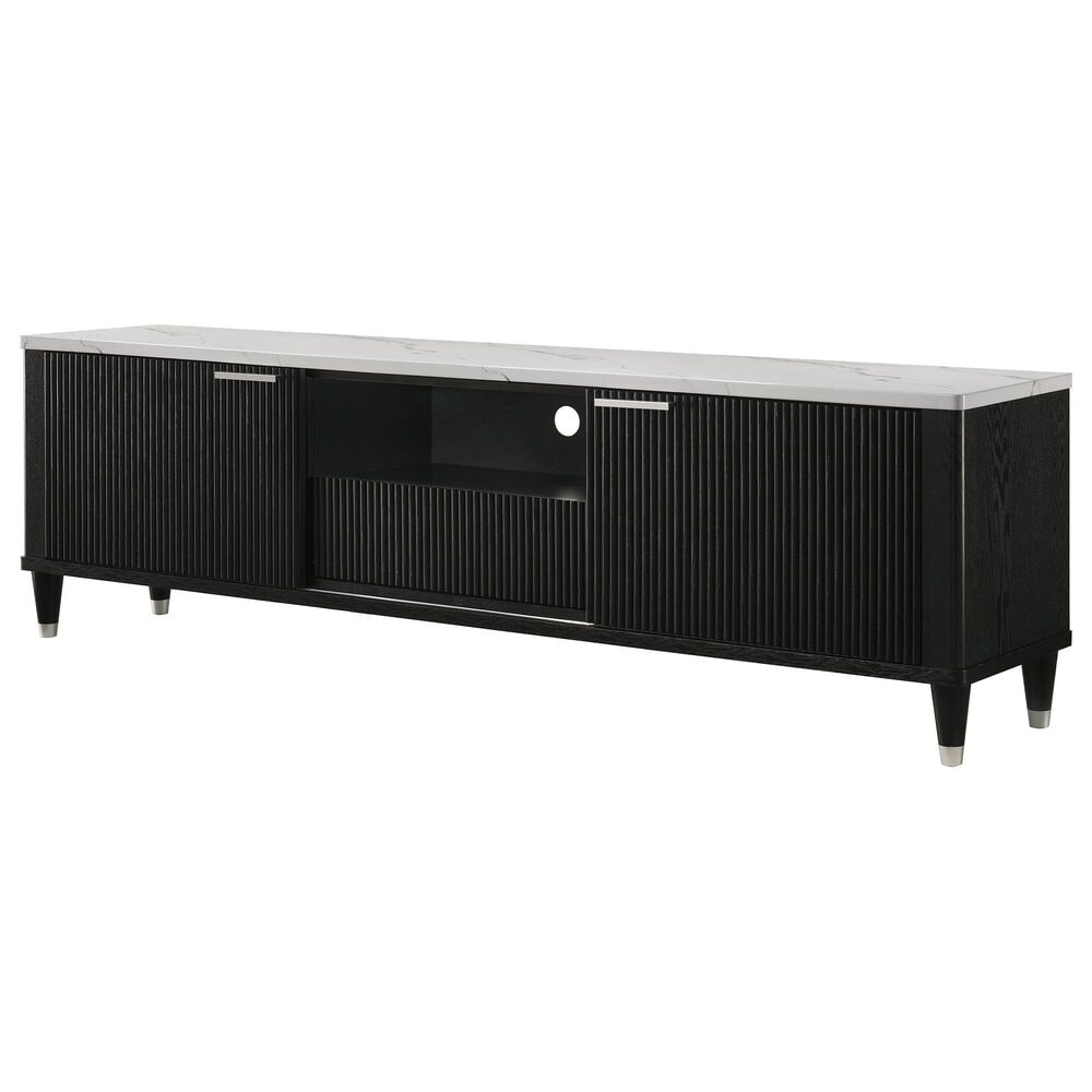 Crown Mark Britany 79" TV Stand in Black, , large
