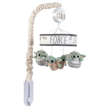 Lambs and Ivy Star Wars The Child Musical Baby Crib Mobile in Green and Taupe, , large