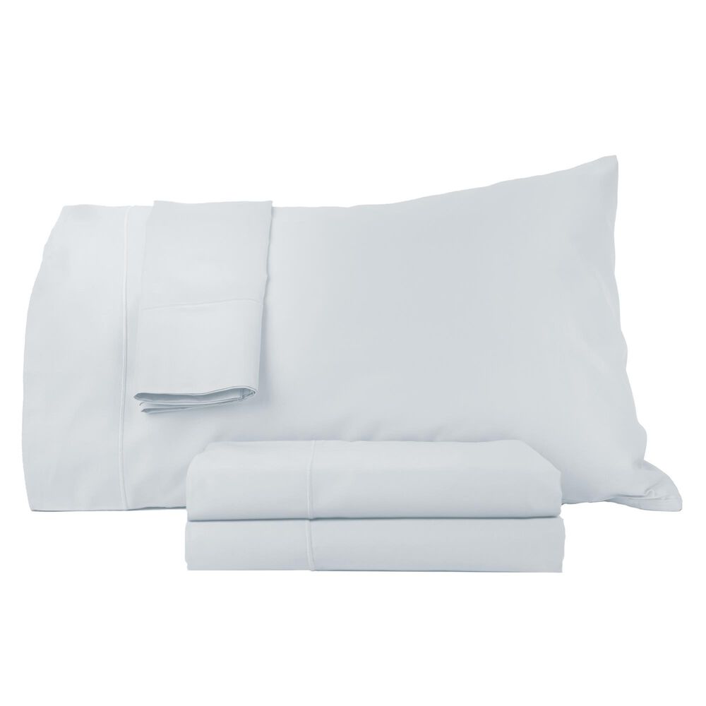 HN International 4-Piece Queen Sateen Sheet Set in Light Blue, , large