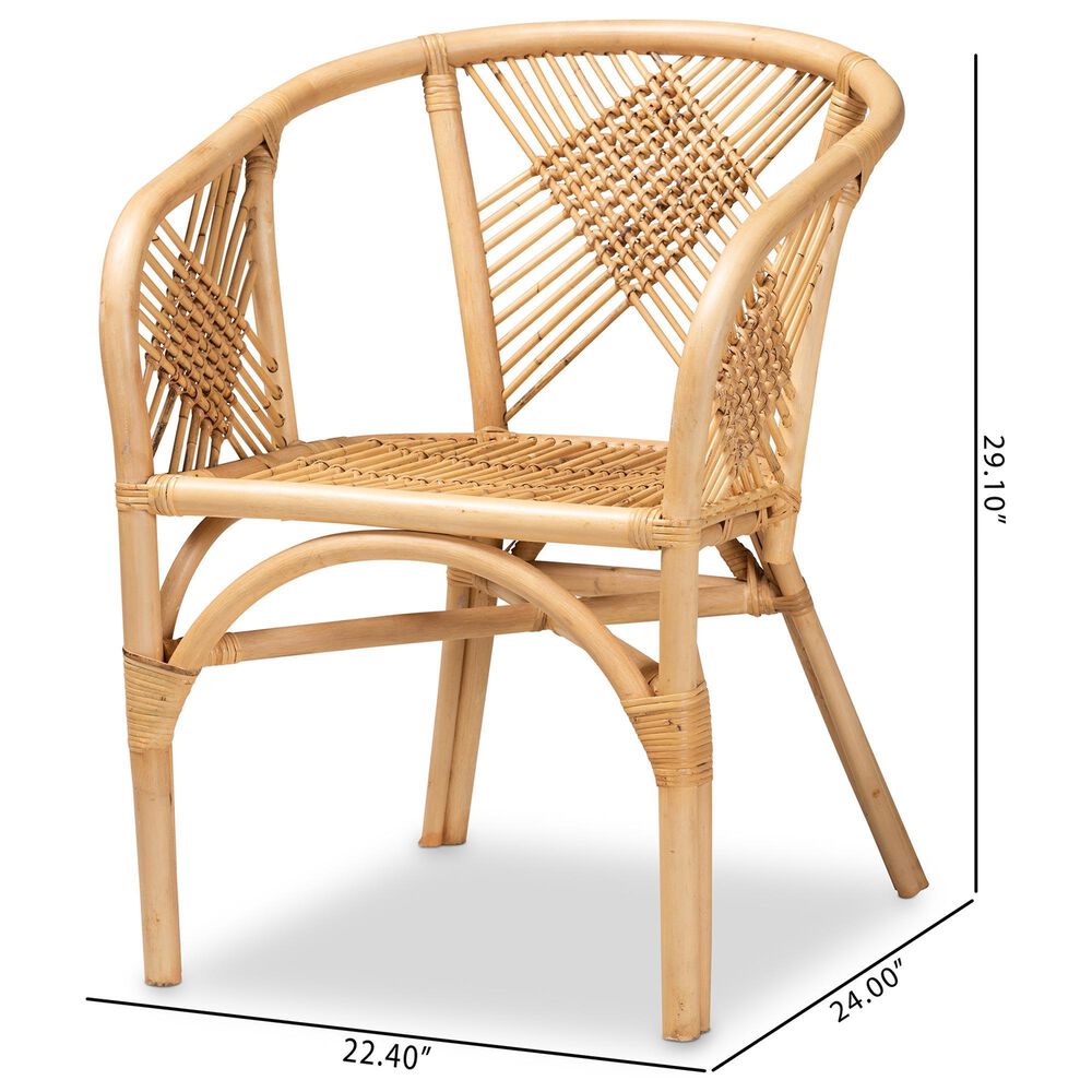 Baxton Studio Kagama Arm Chair in Natural Brown, , large