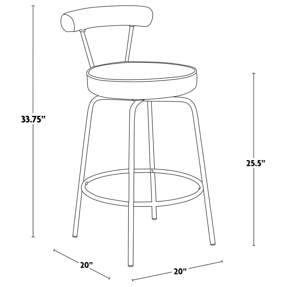Lumisource Rhonda Swivel Counter Stool with White Cushion in Gold &#40;Set of 2&#41;, , large