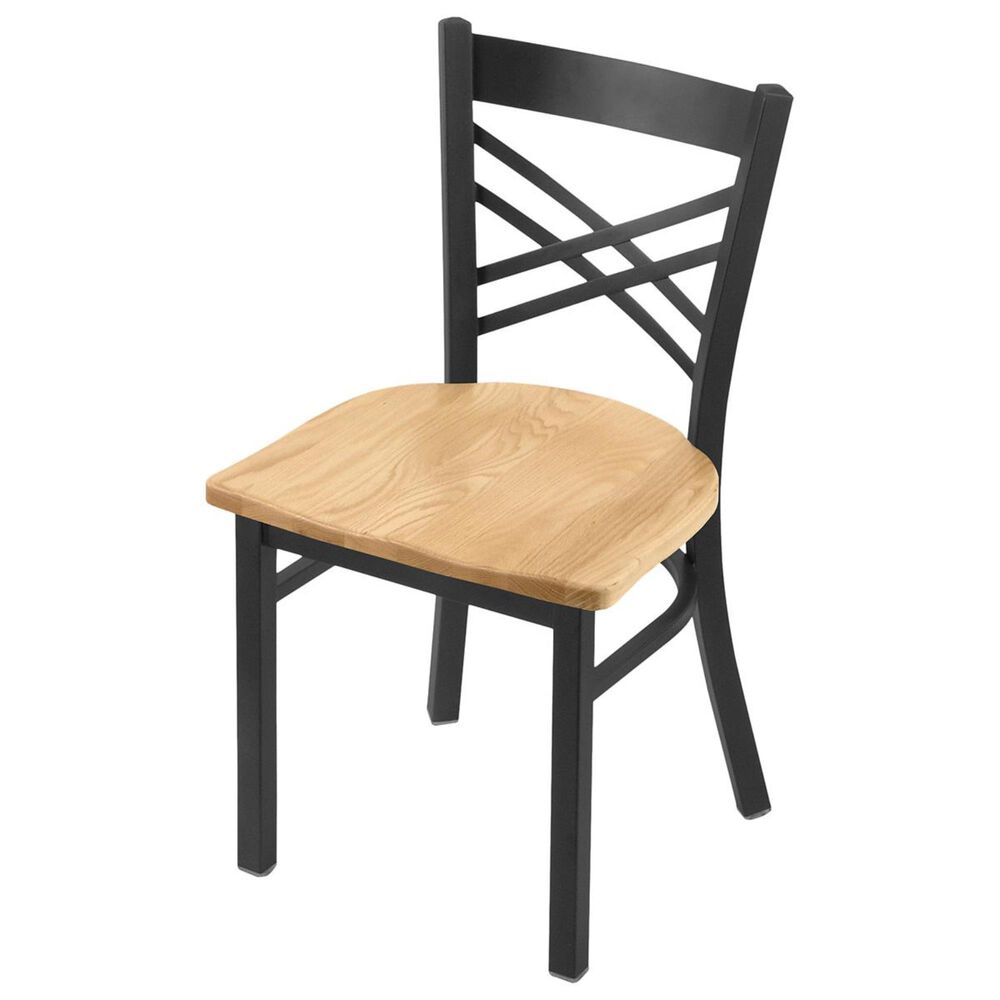 Holland Bar Stool 620 Catalina 18" Chair with Pewter and Natural Oak Seat, , large