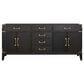 Lexora Home Laurel 72" Double Bathroom Vanity in Black Oak with White Cultured Marble Top and Rectangular Sinks, , large