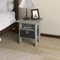 HOMLUX 2-Piece 1-Shelf End Table with Bin Drawer in French Oak, , large