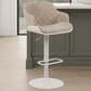 Armen Living Toby Adjustable Swivel Bar Height Stool with Vintage Taupe Upholstery in Ivory, , large