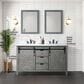 Lexora Home Marsyas 60" Double Bathroom Vanity in Ash Grey with White Quartz Top and Rectangular Sinks, , large