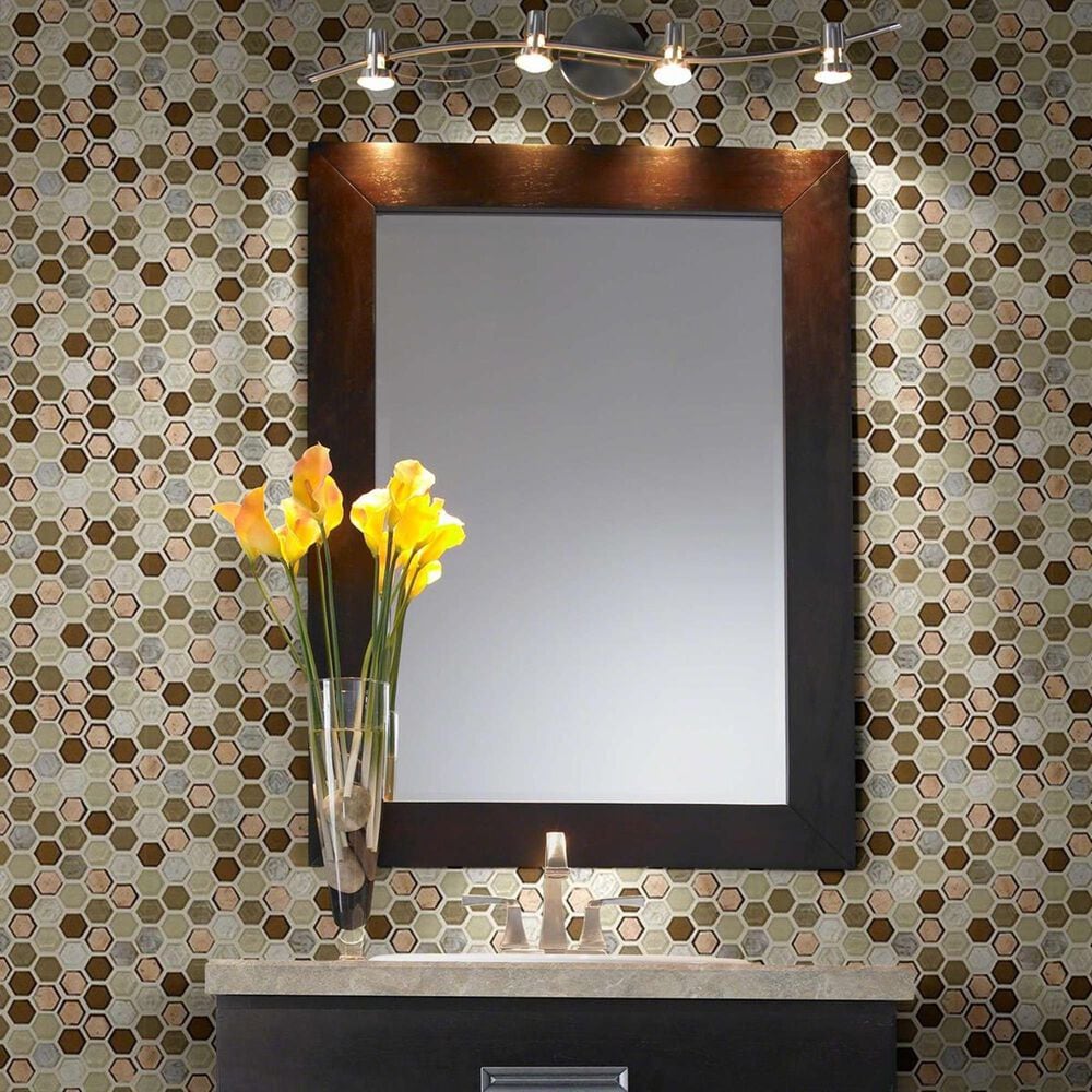 Shaw Molten Hexagon Penny 11.49" x 11.02" Glass Mosaic Sheet, , large