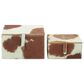 Maple and Jade 2-Piece Handmade Decorative Box Set with Snap Front Closure in Brown and White, , large