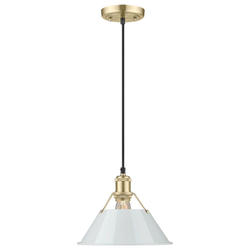 Golden Lighting Orwell 1-Light Medium Pendant with Dusky Blue Shade in Brushed Champagne Bronze, , large