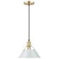 Golden Lighting Orwell 1-Light Medium Pendant with Dusky Blue Shade in Brushed Champagne Bronze, , large
