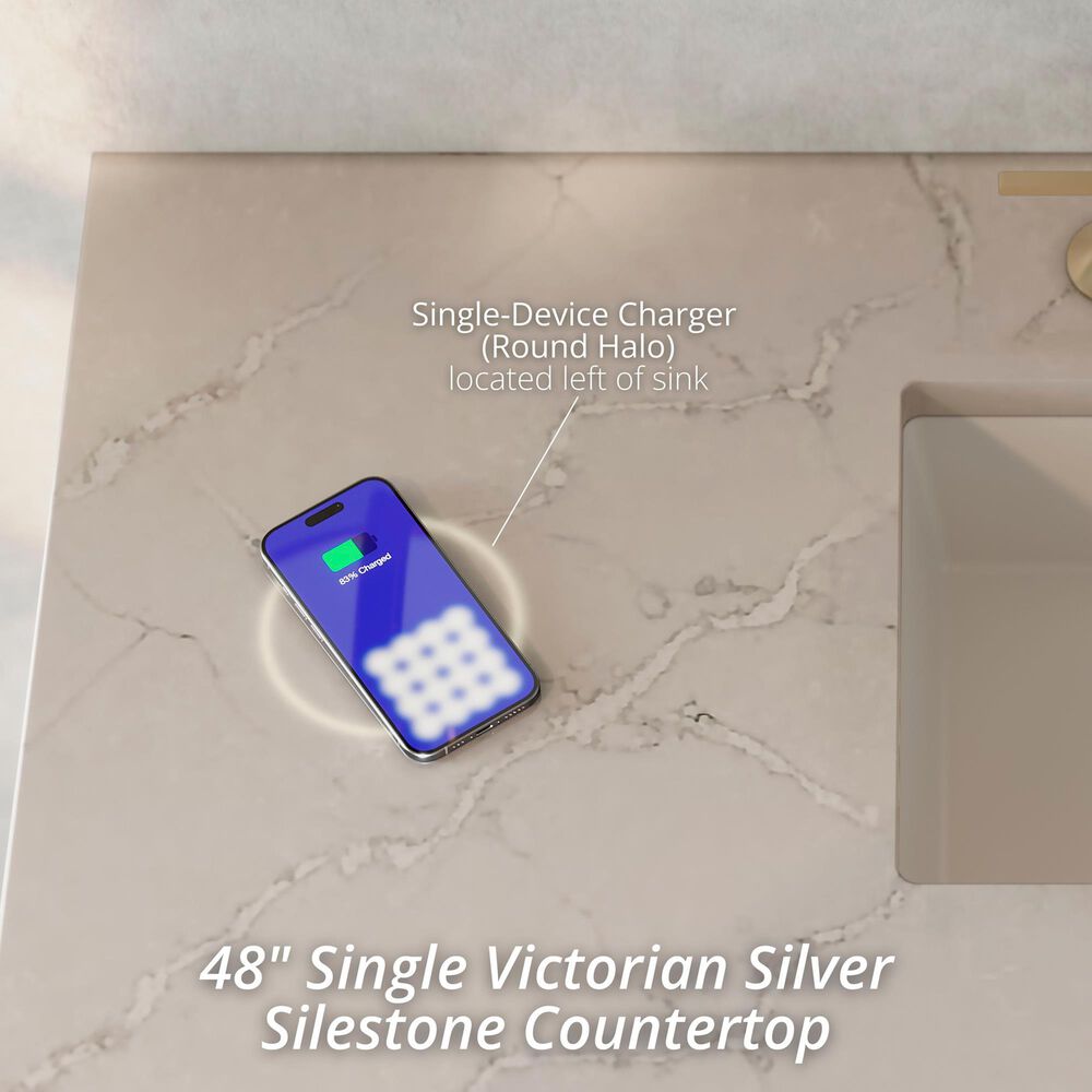 James Martin Vanities Portland 48" Single Bathroom Vanity in Whitewashed Walnut with 3 cm Eternal Jasmine Pearl Silestone Top, Rectangular Sink and FreePower Wireless Charger, , large