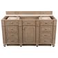 James Martin Vanities Bristol 60" Single Bathroom Vanity in Whitewashed Walnut with Single Hole 3 cm White Zeus Quartz Top and Rectangular Sink, , large