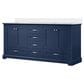 Lexora Home Dukes 72" Double Bathroom Vanity in Navy Blue with 2 cm White Cultured Marble Top and Rectangular Sinks, , large