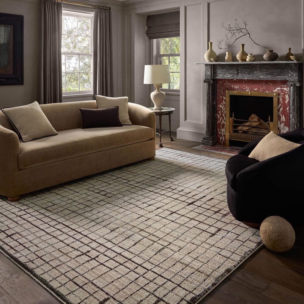 Loloi Bleecker Ivory and Charcoal 9&#39;2&quot; x 13&#39; Area Rug, , large