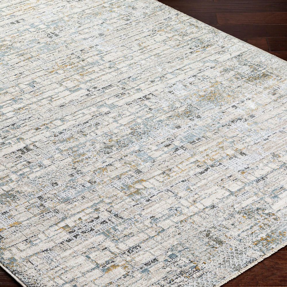 Surya Dresden Taupe, Off-White, Light Gray, Deep Teal, Dusty Sage, Ink Blue and Mustard 6&#39;7&quot; x 9&#39;6&quot; Area Rug, , large