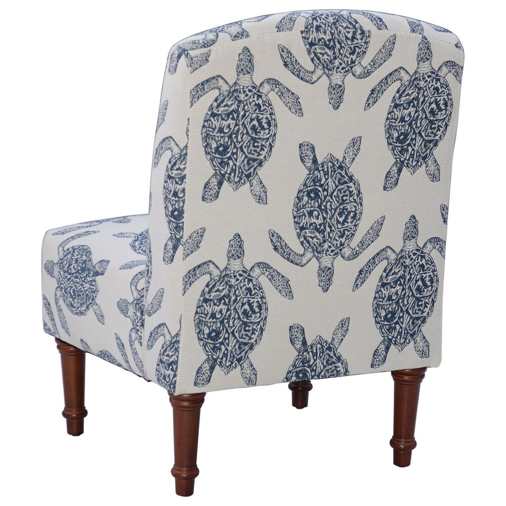 Linon Home Decor Hawksbill Accent Chair in Indigo and Cream, , large
