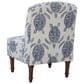 Linon Home Decor Hawksbill Accent Chair in Indigo and Cream, , large