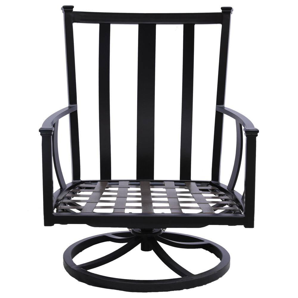 GatherCraft Seville Patio Club Swivel Chair with Cushion in Medora Ivory, , large
