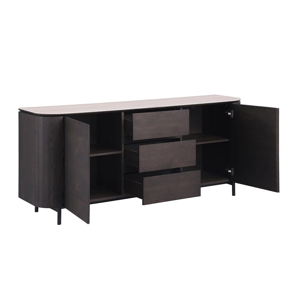 Monroe Edith-Skyler Buffet in Matte Beige and Matte Brown, , large