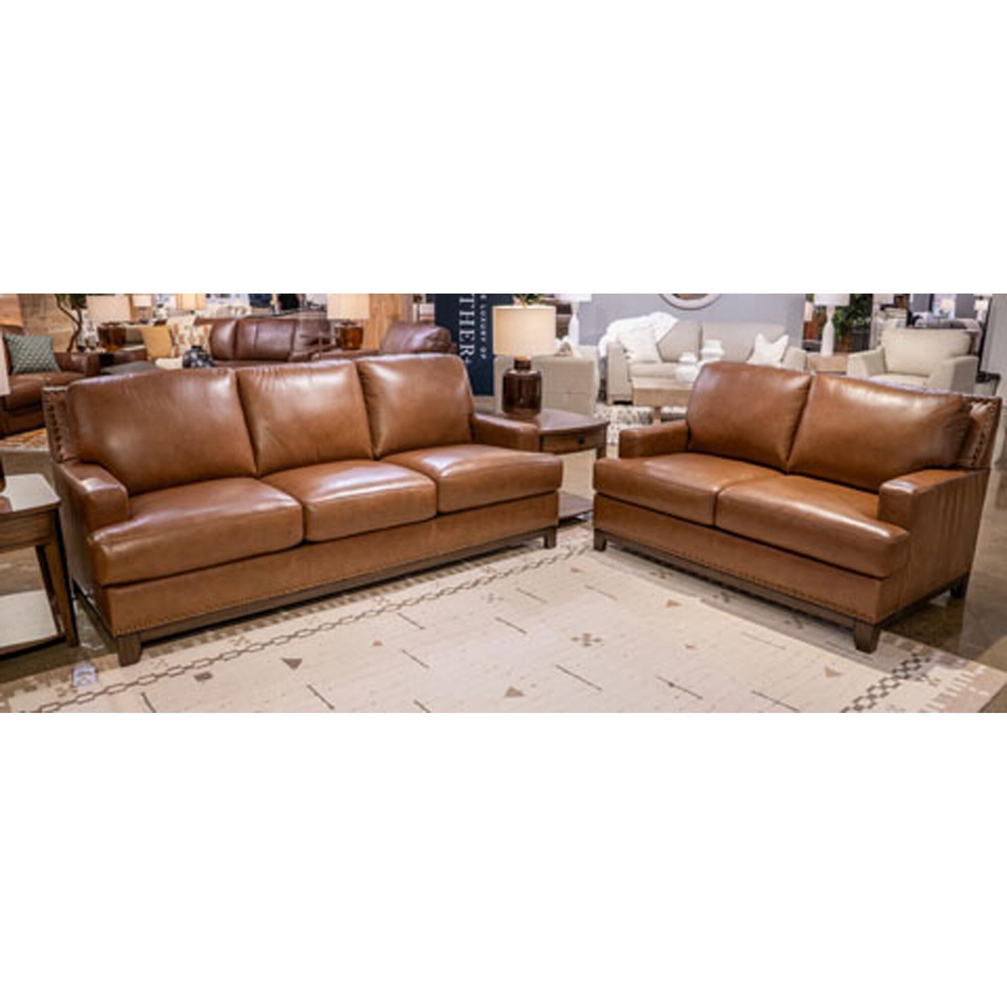 Ashley Saonara Stationary Loveseat in Amber