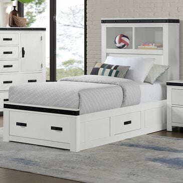 Mayberry Hill Wade Twin Storage Bed in White and Black, , large
