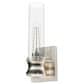Hunter Lenlock 1-Light Wall Sconce with Seeded Shade in Brushed Nickel, , large