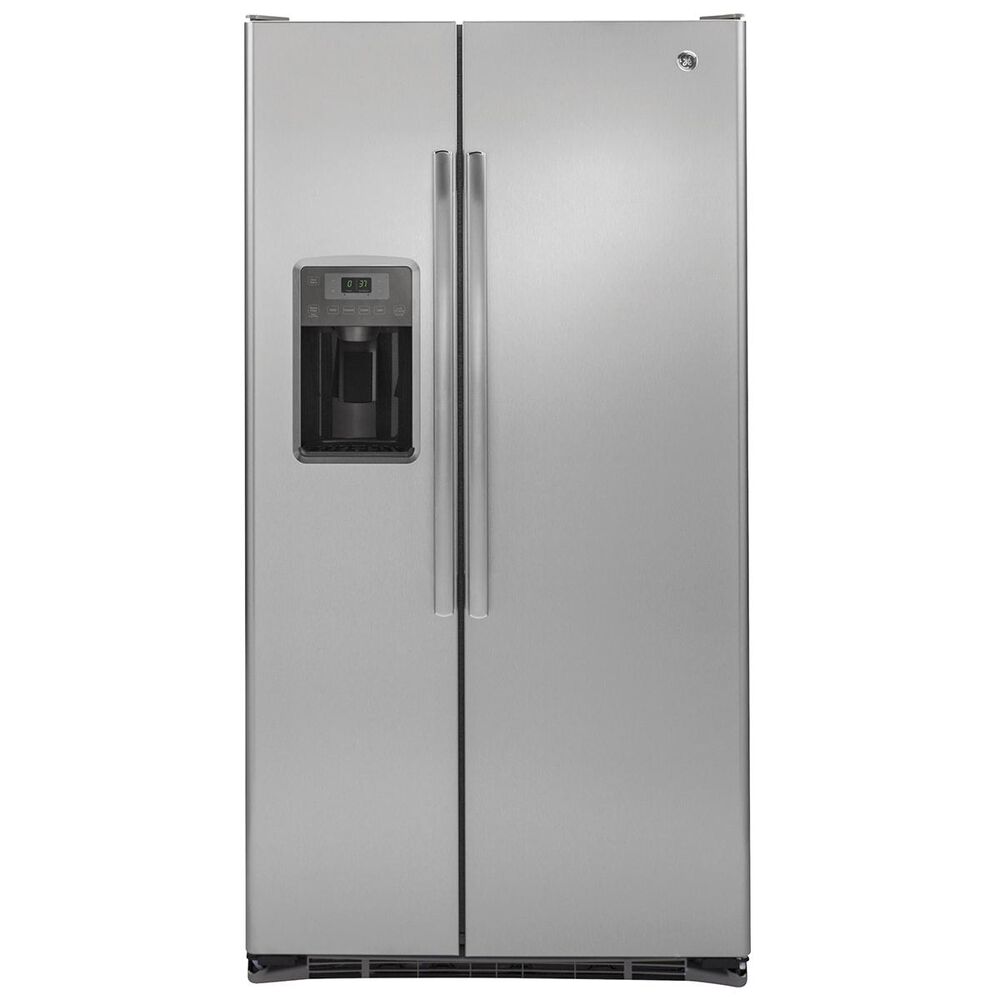 GE Appliances 21.9 Cu. Ft. Counter-Depth Side by Side Refrigerator in Stainless Steel, , large