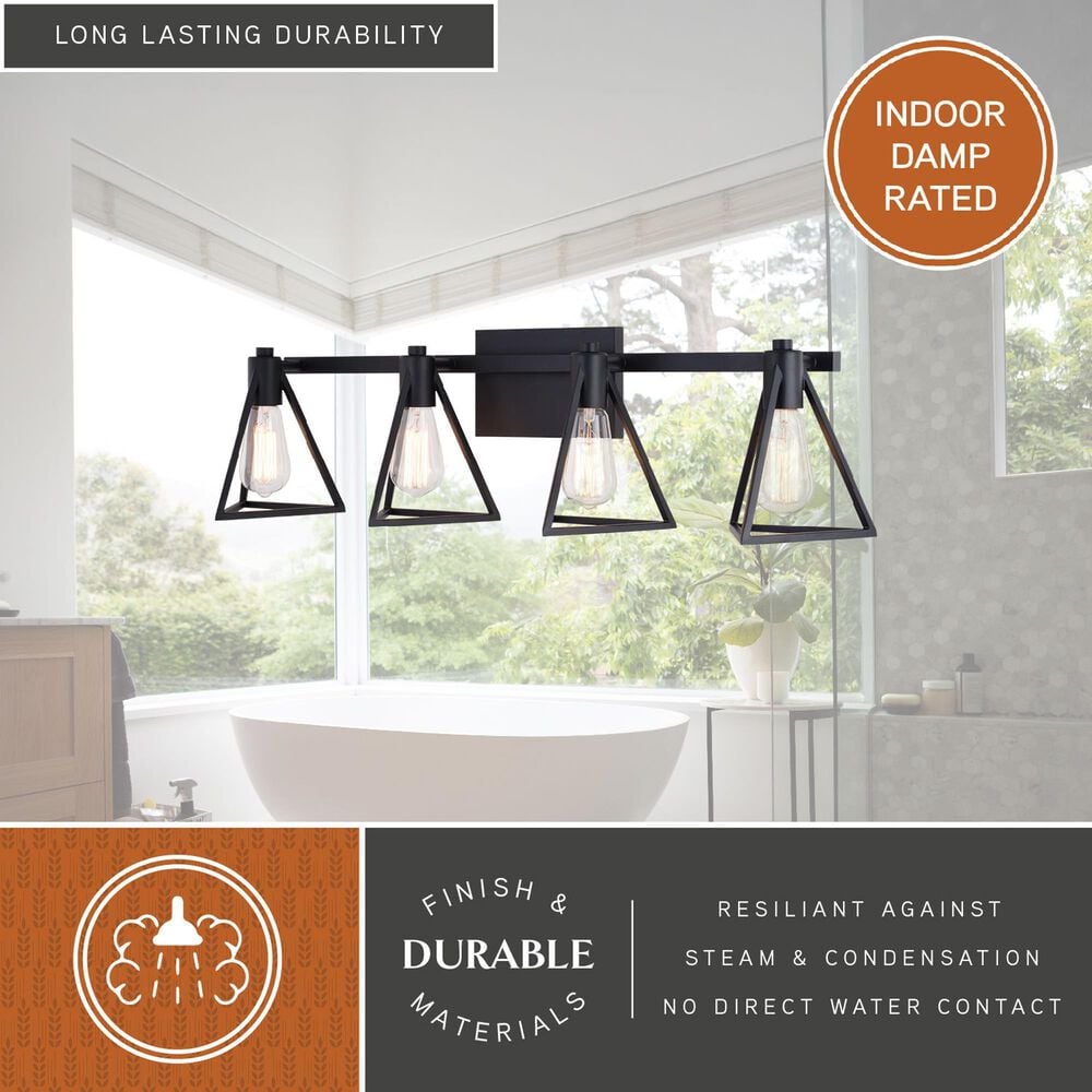 Vaxcel Ravenna 4-Light Bathroom Vanity in Matte Black, , large