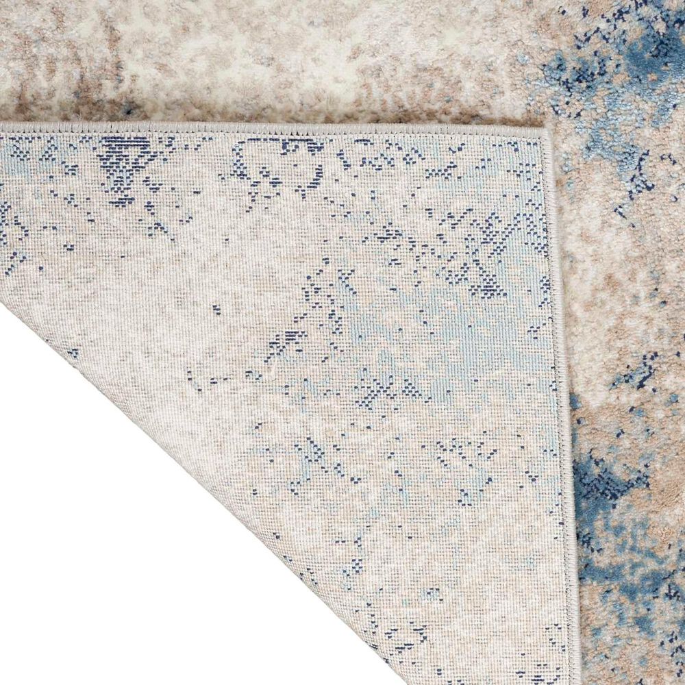 Nourison Infinity IFN05 2&#39;2&quot; x 7&#39;6&quot; Ivory, Grey and Blue Runner, , large