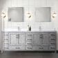 Lexora Home Jacques 84" Double Bathroom Vanity in Distressed Grey with 2 cm White Cultured Marble Top and Rectangular Sinks, , large