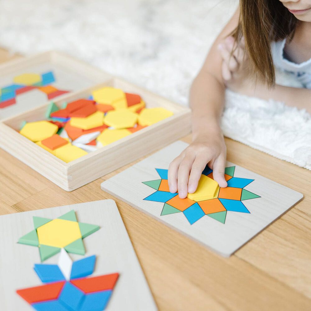 Melissa &amp; Doug Pattern Blocks and Boards Classic Toy, , large
