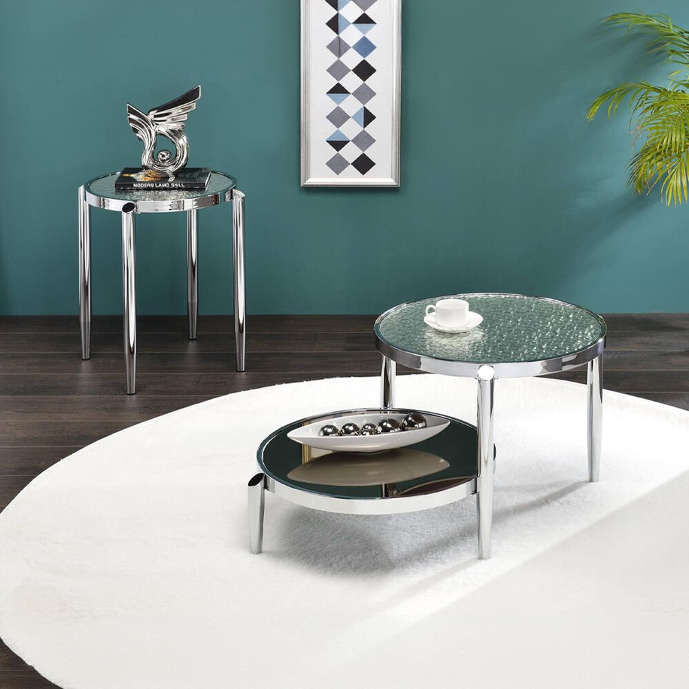 HOMLUX Abbe End Table in Chrome, , large