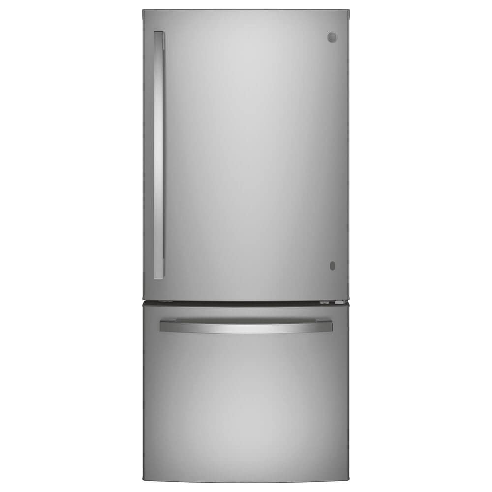 GE Appliances 21 Cu. Ft. Bottom-Freezer Refrigerator with Optional Icemaker in Fingerprint Resistant Stainless Steel, , large