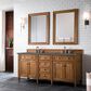 James Martin Vanities Brittany 72" Double Bathroom Vanity in Saddle Brown with 3 cm Parisien Bleu Quartz Top and Rectangular Sinks, , large